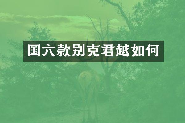 国六款别克君越如何