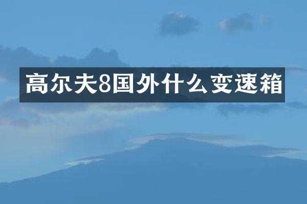 高尔夫8国外什么变速箱