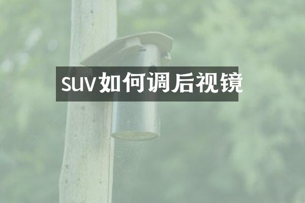 suv如何调后视镜