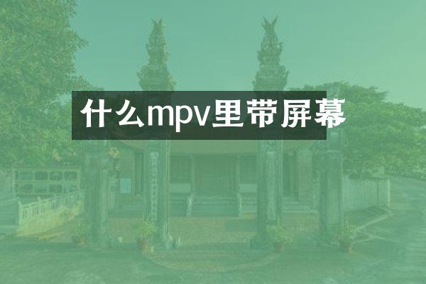 什么mpv里带屏幕