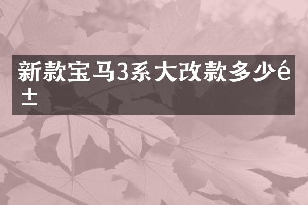 新款宝马3系大改款多少钱