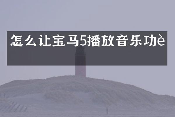 怎么让宝马5播放音乐功能