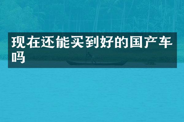 现在还能买到好的国产车吗