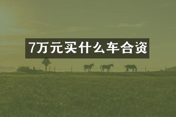 7万元买什么车合资