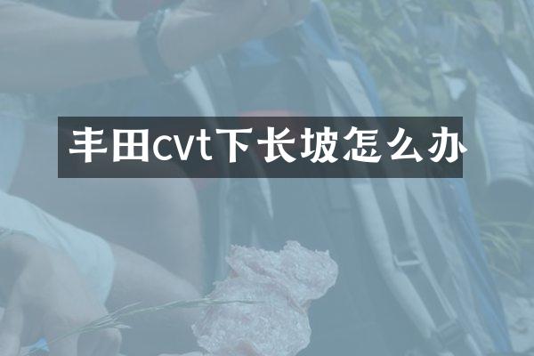 丰田cvt下长坡怎么办