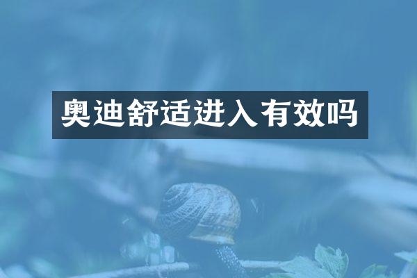 奥迪舒适进入有效吗