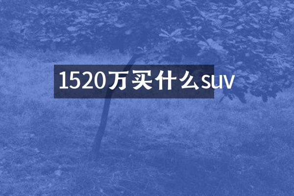 1520万suv