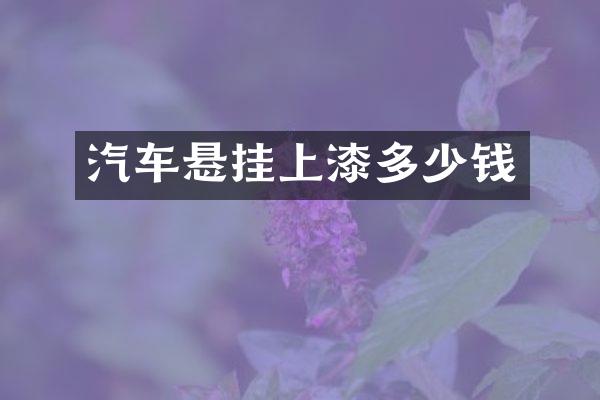 汽车悬挂上漆多少钱