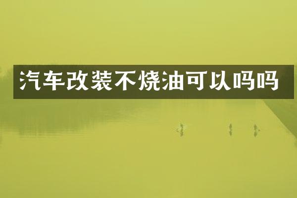 汽车改装不烧油可以吗吗