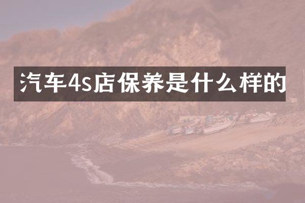 汽车4s店保养是什么样的