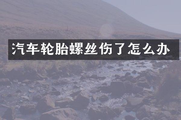汽车轮胎螺丝伤了怎么办