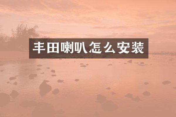 丰田喇叭怎么安装