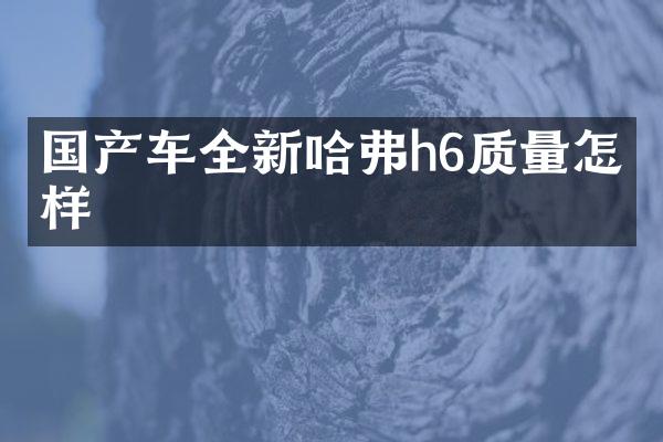 国产车全新哈弗h6质量怎么样