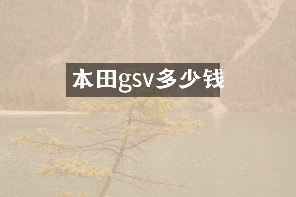 本田gsv多少钱