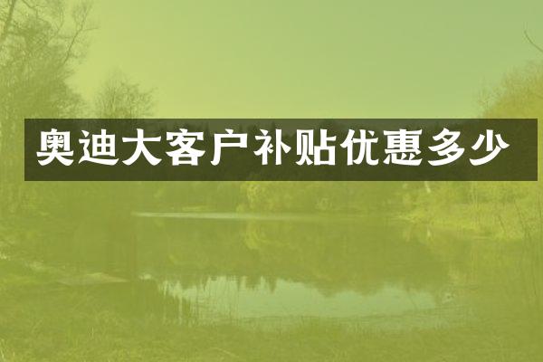 奥迪大客户补贴优惠多少