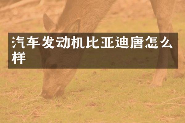 汽车发动机比亚迪唐怎么样