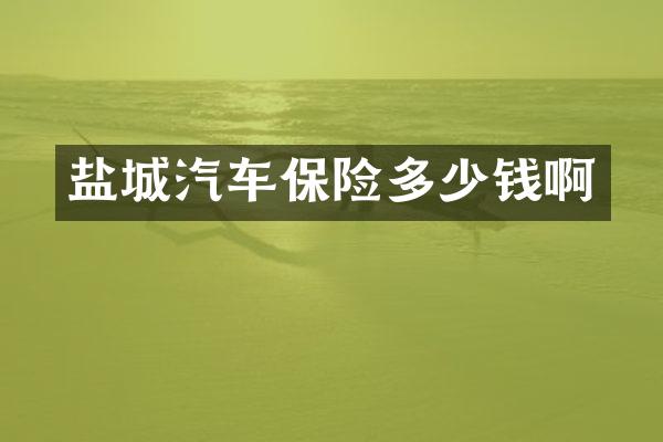 盐城汽车保险多少钱啊