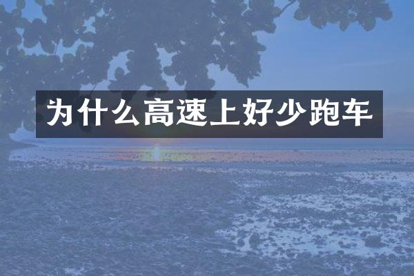 为什么高速上好少跑车