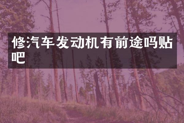 修汽车发动机有前途吗贴吧