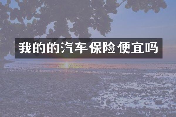 我的的汽车保险便宜吗