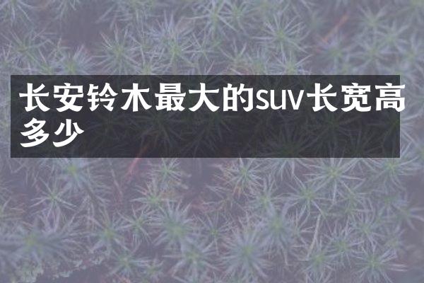 长安铃木最大的suv长宽高多少