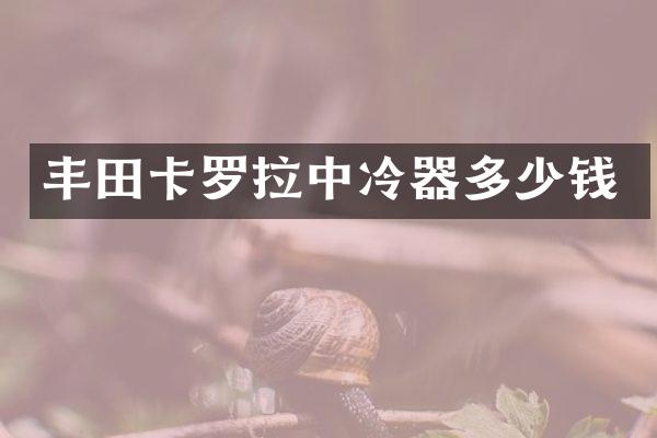 丰田卡罗拉中冷器多少钱