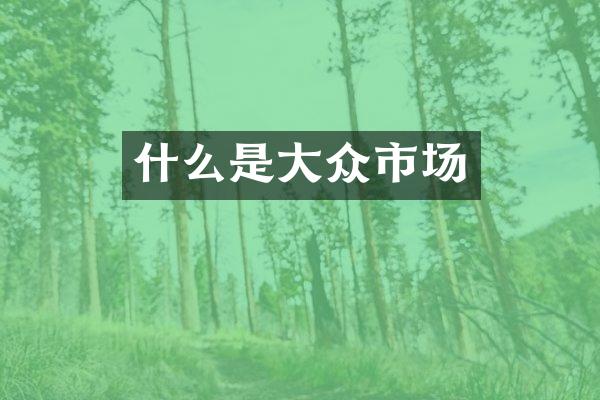 什么是大众市场