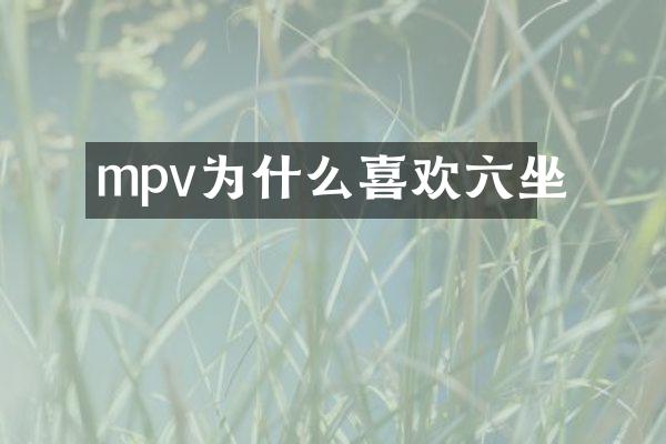mpv为什么喜欢六坐