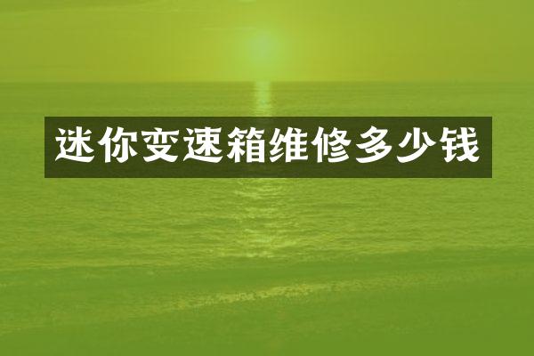 迷你变速箱维修多少钱