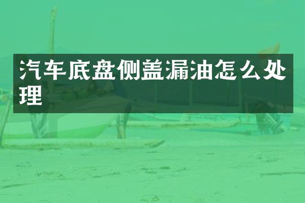 汽车底盘侧盖漏油怎么处理