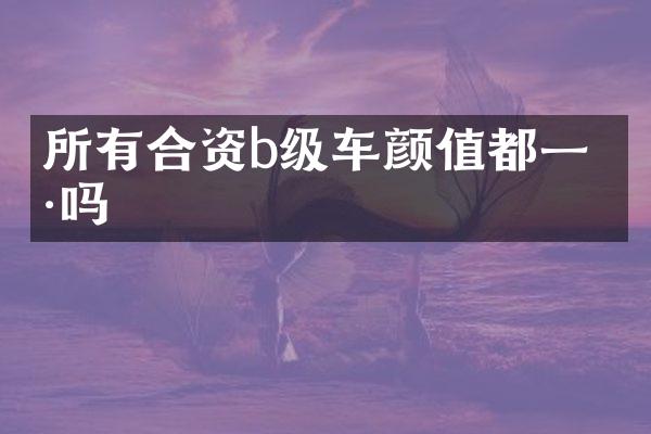 所有合资b级车颜值都一样吗
