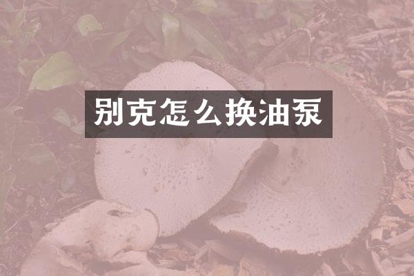 别克怎么换油泵