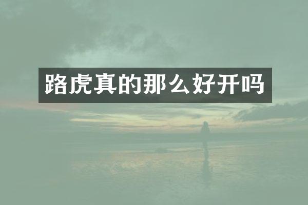 路虎真的那么好开吗