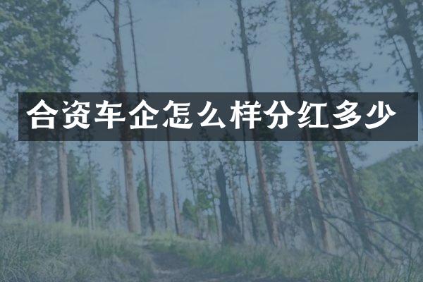 合资车企怎么样分红多少
