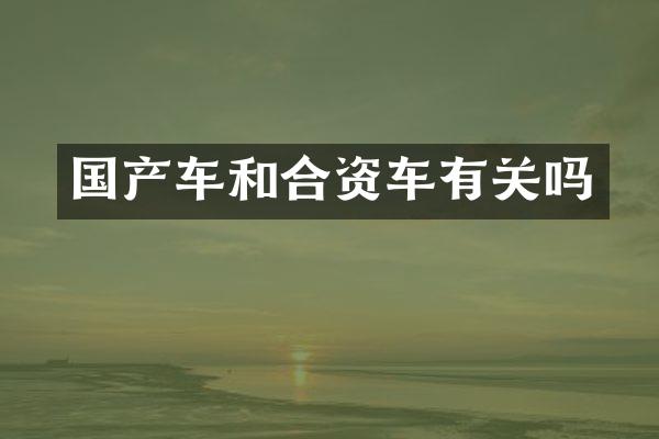 国产车和合资车有关吗