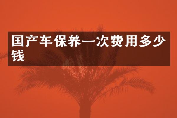 国产车保养一次费用多少钱