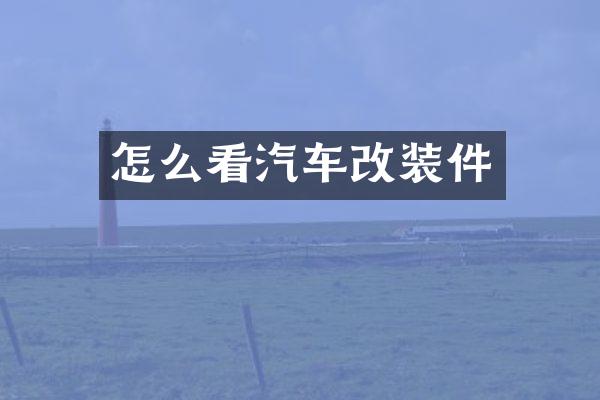 怎么看汽车改装件