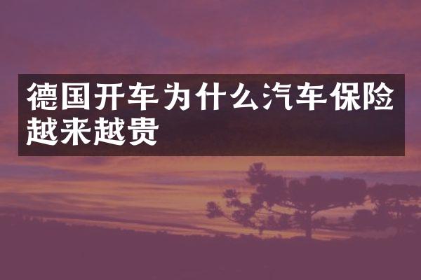 德国开车为什么汽车保险越来越贵