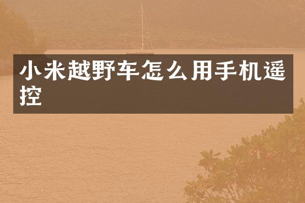 小米越野车怎么用手机遥控