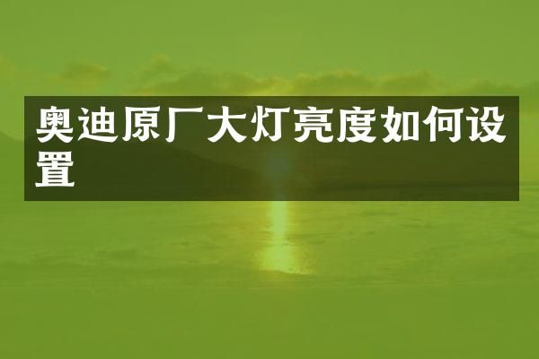 奥迪原厂大灯亮度如何设置