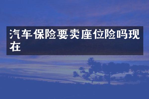 汽车保险要卖座位险吗现在