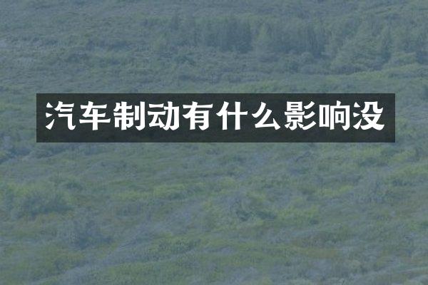 汽车制动有什么影响没