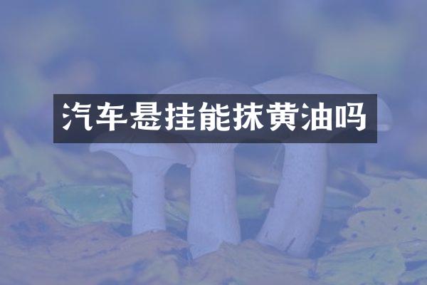 汽车悬挂能抹黄油吗