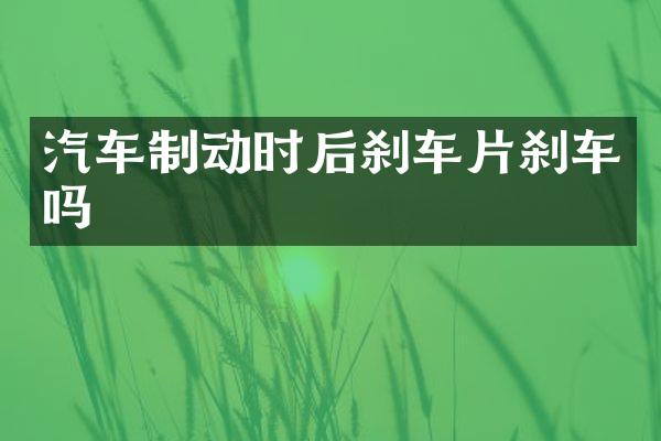 汽车制动时后刹车片刹车吗