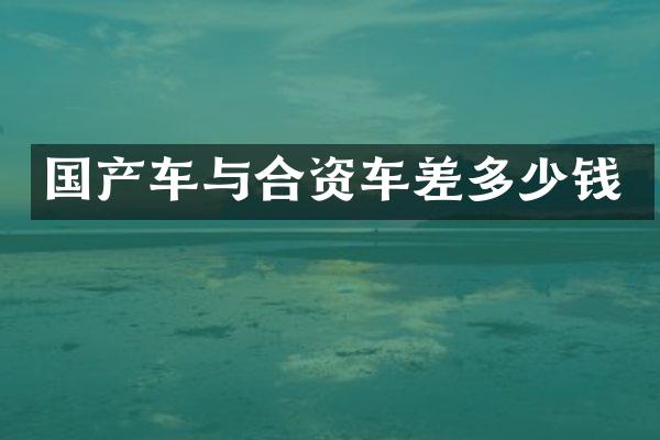 国产车与合资车差多少钱