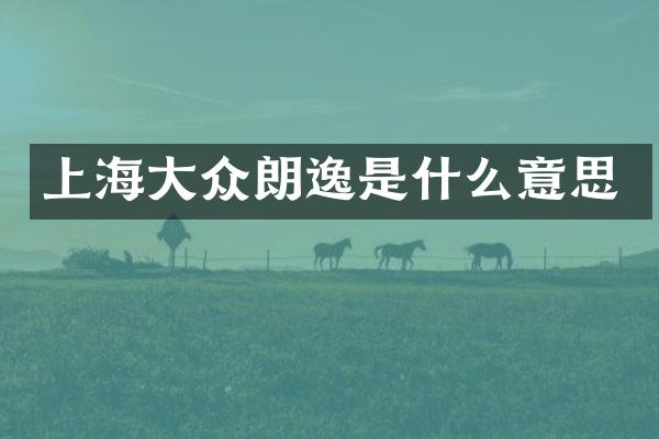 上海大众朗逸是什么意思