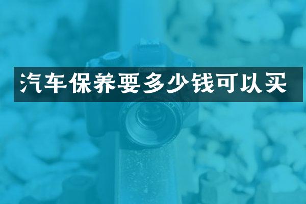 汽车保养要多少钱可以买