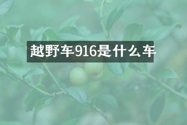 越野车916是什么车