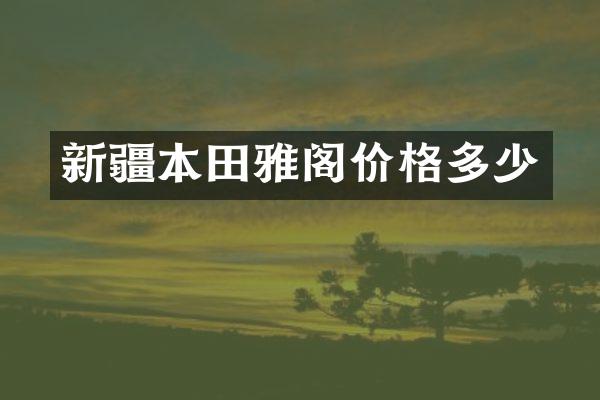 新疆本田雅阁价格多少
