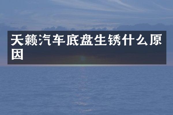 天籁汽车底盘生锈什么原因